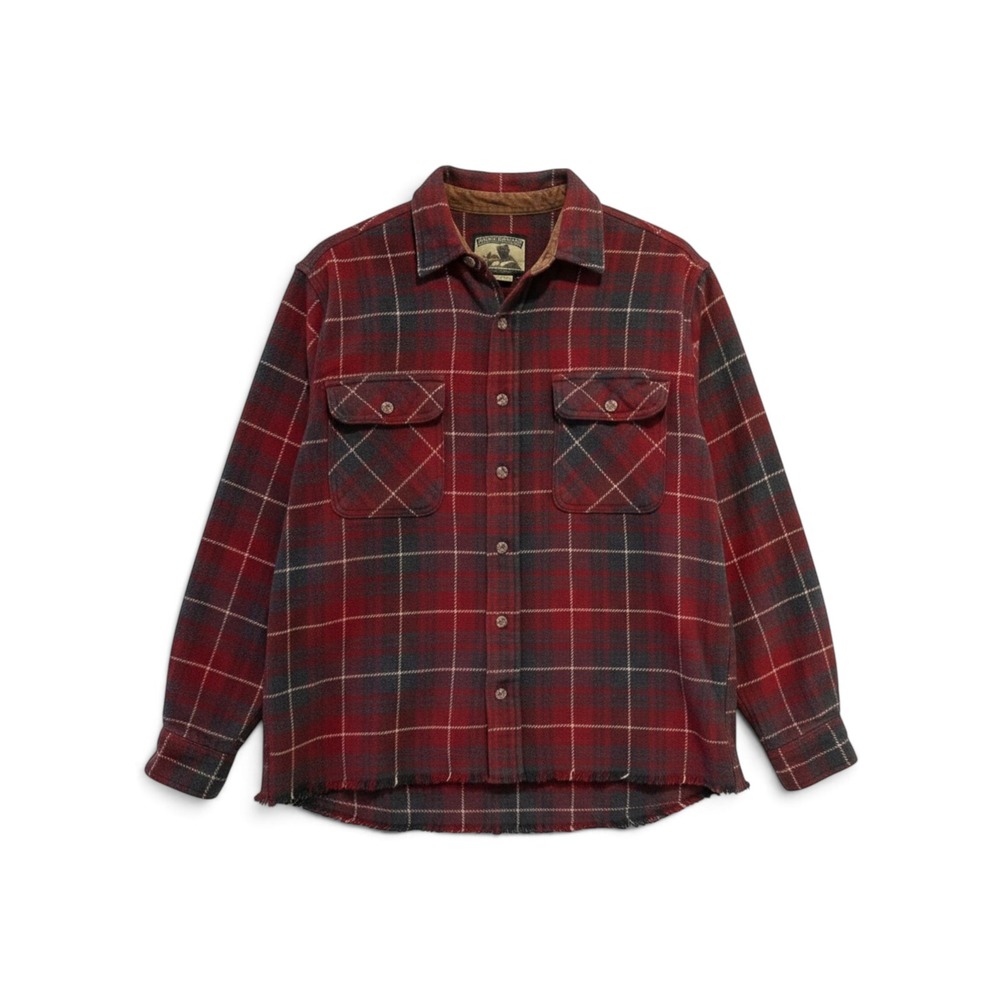 Field & Stream Cropped Flannel Shirt Unisex M Vintage 90s Grunge Gorpcore Hiking